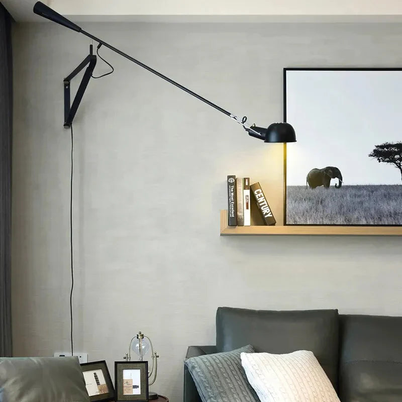 Afralia™ Adjustable Long Arm Wall Lamp for Personalized Nordic Style