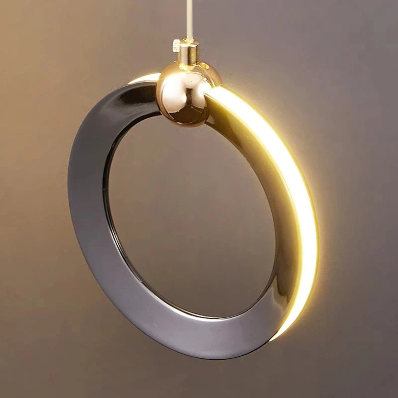 Afralia™ Aluminum LED Chandelier Crystal Round Hanging Lamps Luxury Staircase Lighting Fixtures