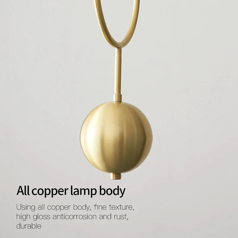 Afralia™ Brass Full Copper Modern Chandelier Light Fixture for Stylish Living Spaces