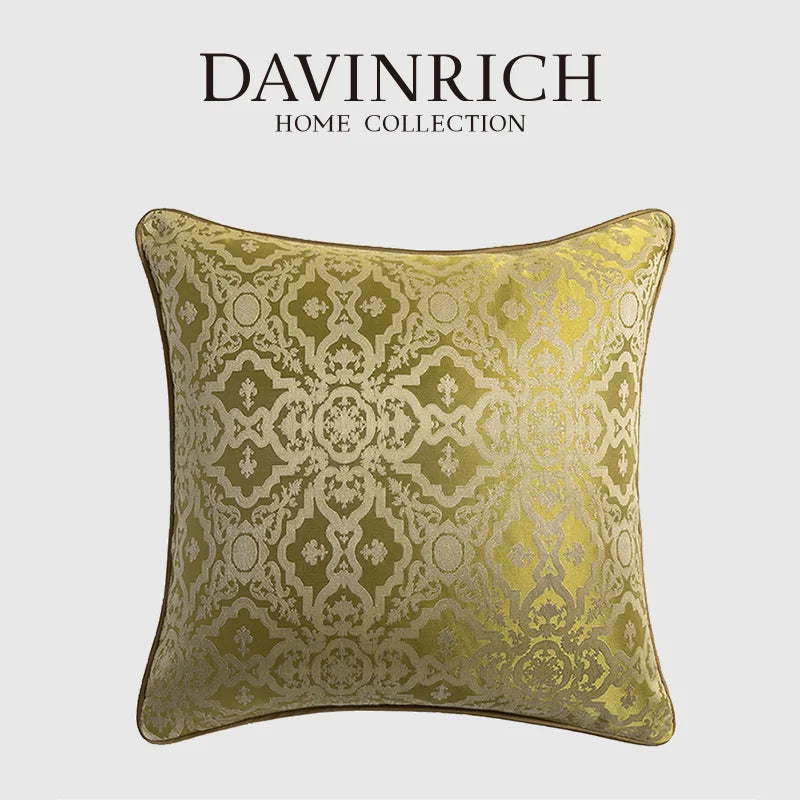 Afralia™ Baroque Floral Geometry Jacquard Cushion Covers - European Classical Decor, 45x45cm