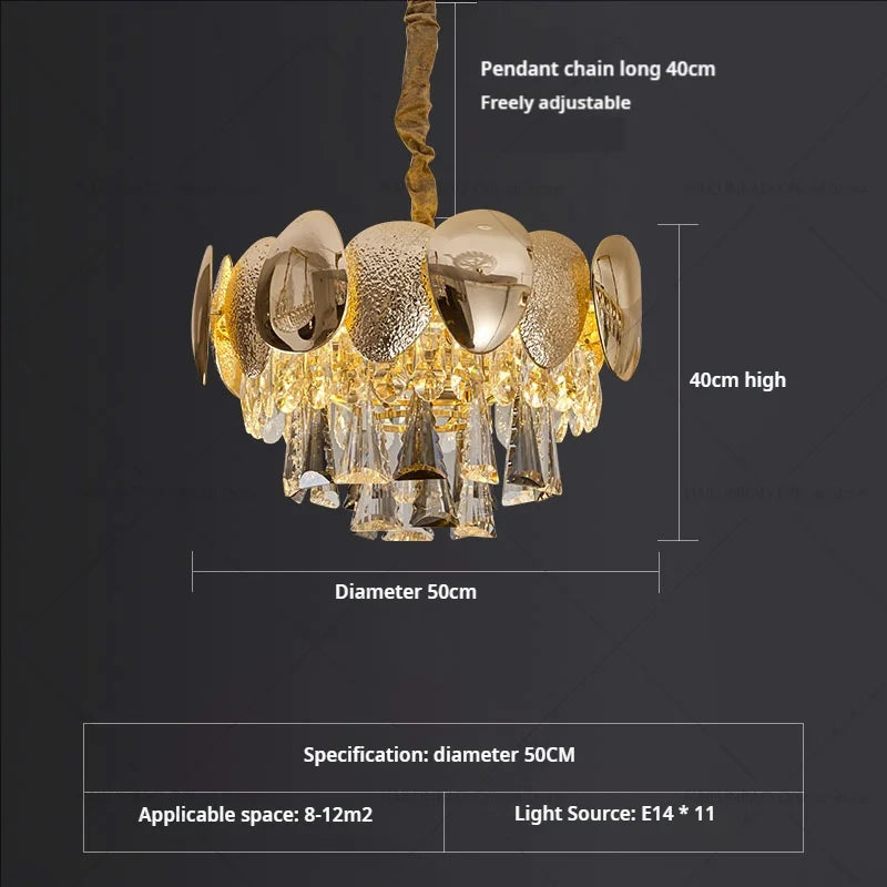 Afralia™ Crystal Chandelier: Modern Elegance for Living Room, Dining Room, Bedroom - Gold Finish