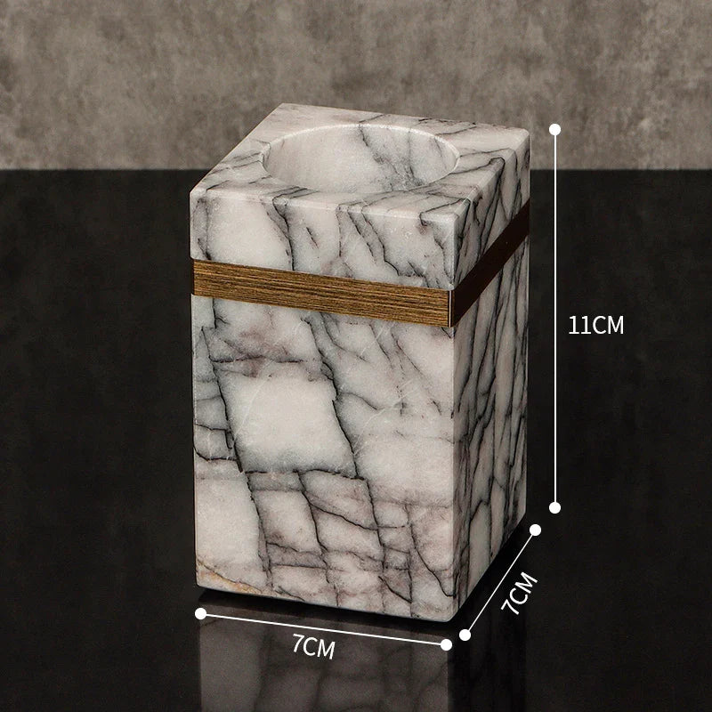 Afralia™ Lilac Marble Bathroom Set: Soap Dispenser, Toothbrush Holder, Soap Dish Tray.