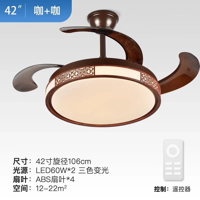 Afralia™ Smart Ceiling Fan Light with DC Motor - Energy Saving, LED, Remote Control