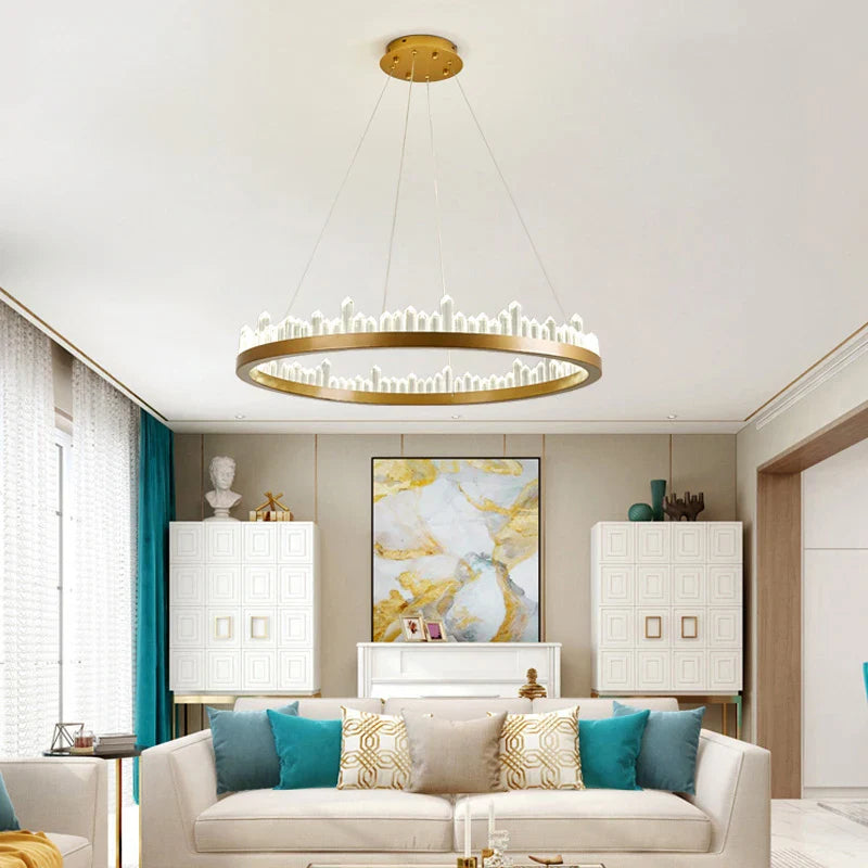 Afralia™ Crystal LED Pendant Lights: Modern Gold Black Industrial Lamp