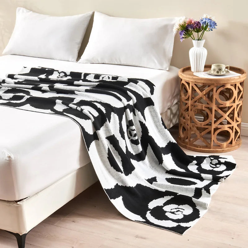 Afralia™ Camellia Knitted Blanket: Soft Spring/Summer Office Nap Sofa High-End Single Quilt