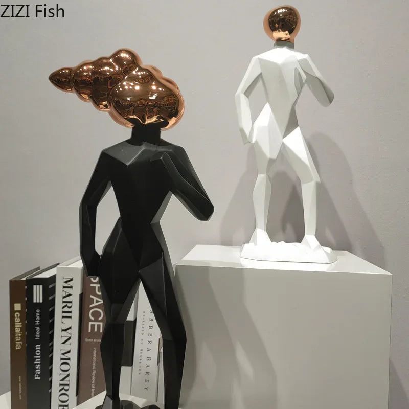 Afralia™ Abstract Resin Sculpture Room Decoration Set