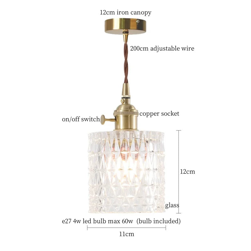 Afralia™ Nordic Style Copper Glass LED Pendant Lights for Living Dining Room