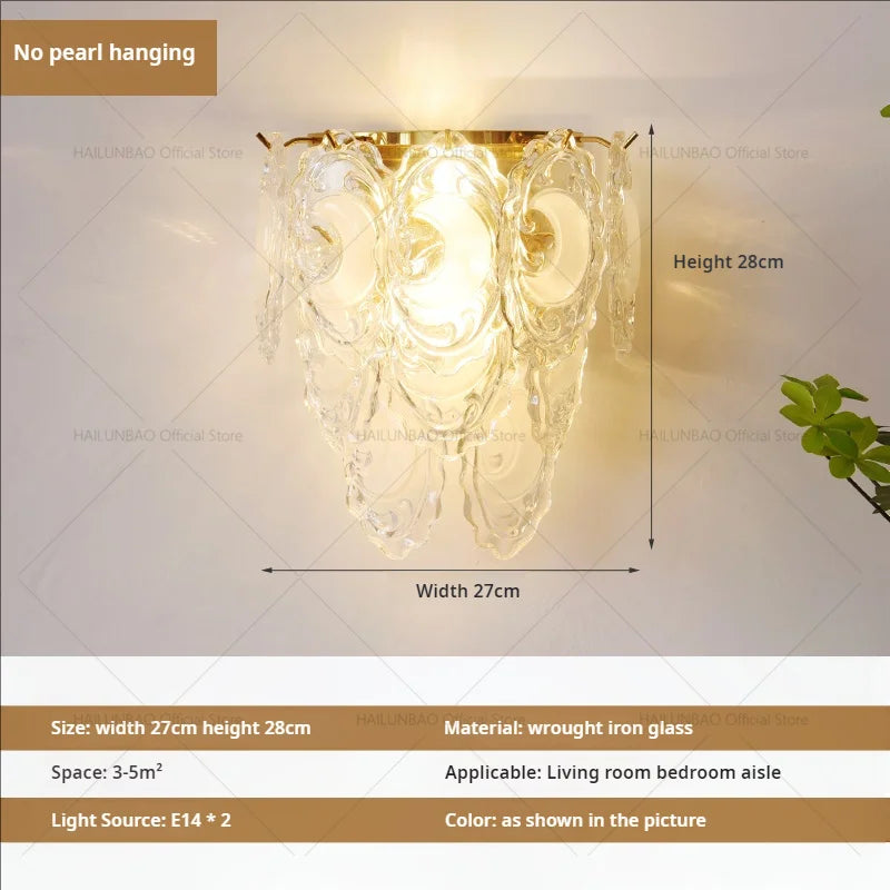 Afralia™ Luxe Crystal Glass Wall Lamp for Aisle, Living Room, Bedroom & Corridor Lighting