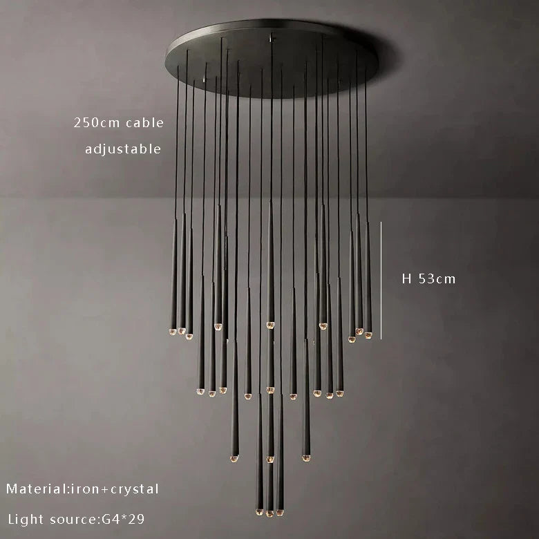 Afralia™ Crystal Water Drop Ceiling Chandelier for Classic Living Room Decor