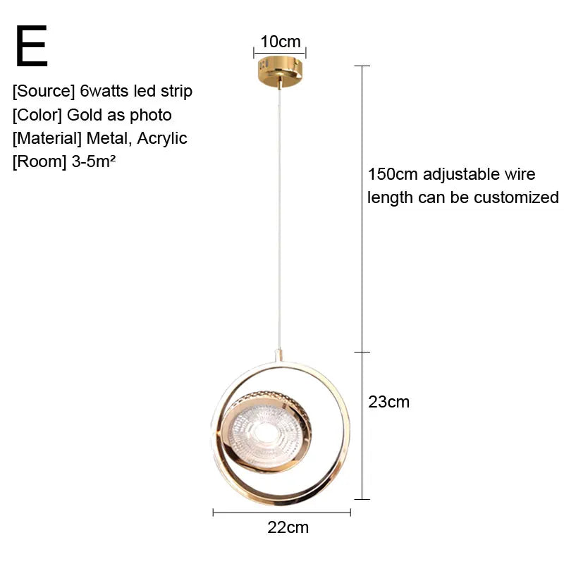 Afralia™ Gold Nordic Pendant Lights Indoor Kitchen Dining Room Home Decor