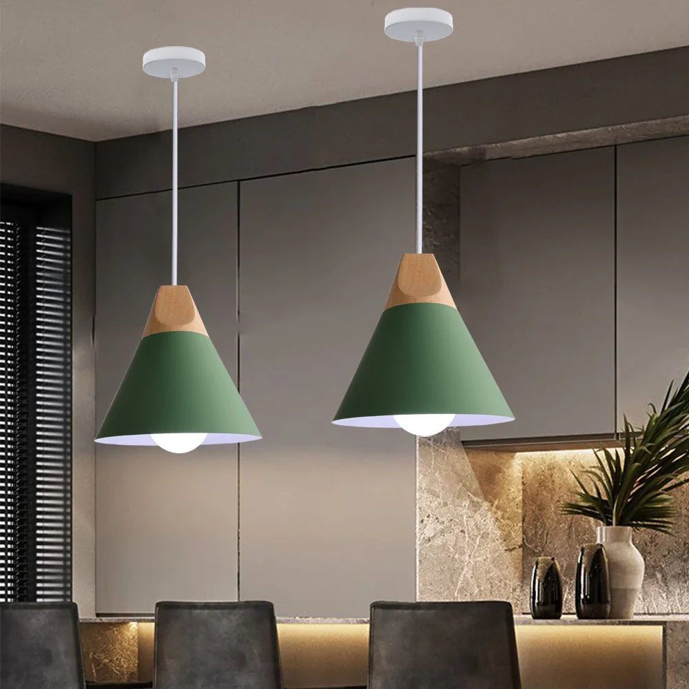 Afralia™ Modern Nordic Aluminum Pendant Lights for Kitchen Living Room, E27 LED Suspension Luminaire