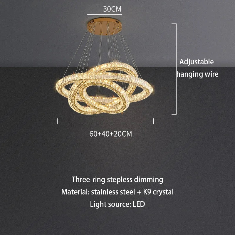 Afralia™ Ring Crystal Chandelier: Luxury Living Room Light for Modern Ambiance