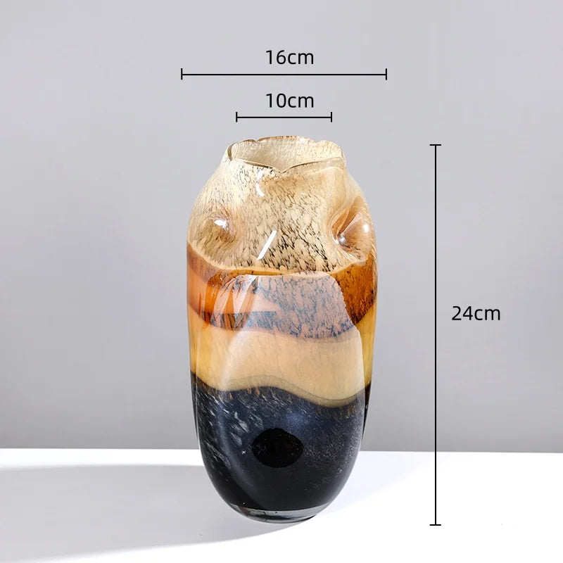 Afralia™ Gradient Glass Vase with Irregular Floral Arrangement