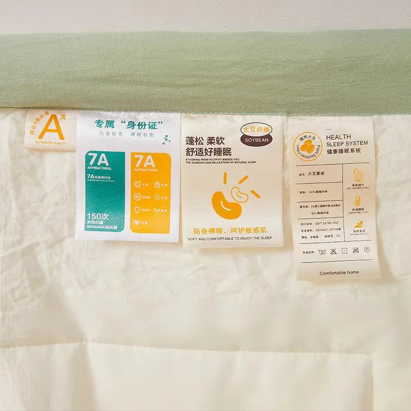 Afralia™ Summer Quilt Queen King Size Duvet, Antimicrobial Soya Fibre Filling, Breathable Comforter