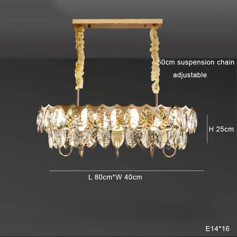 Afralia™ Nordic Crystal Chandelier Dimmable LED Pendant Lamp for Elegant Living Room Décor