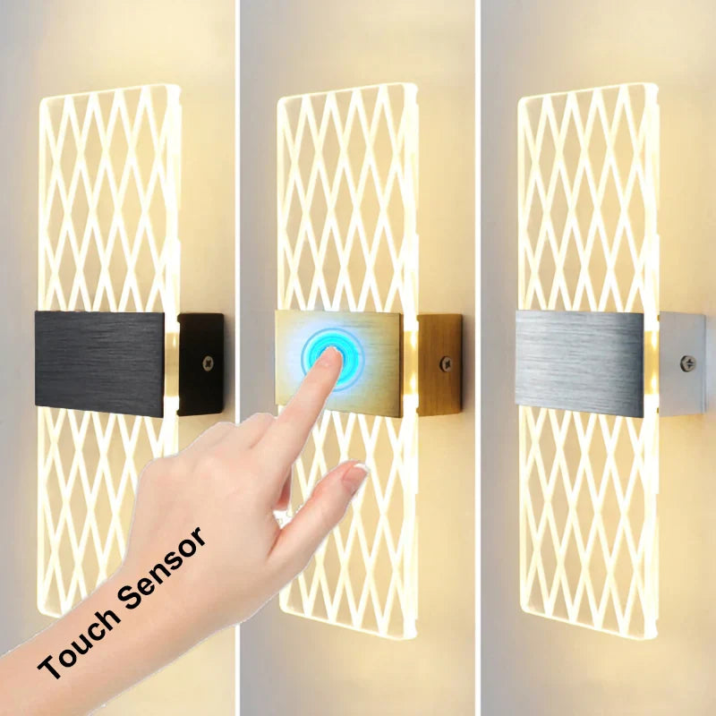 Afralia™ Acrylic Touch Sensor LED Wall Lamp, Modern Sconces, 6W Indoor Lighting for Home Decor