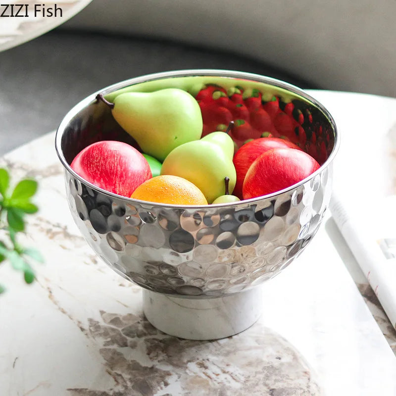 Afralia™ Hammer Pattern Fruits Bowl: Elegant Storage Tray for Snacks, Nuts, and Desserts at Home