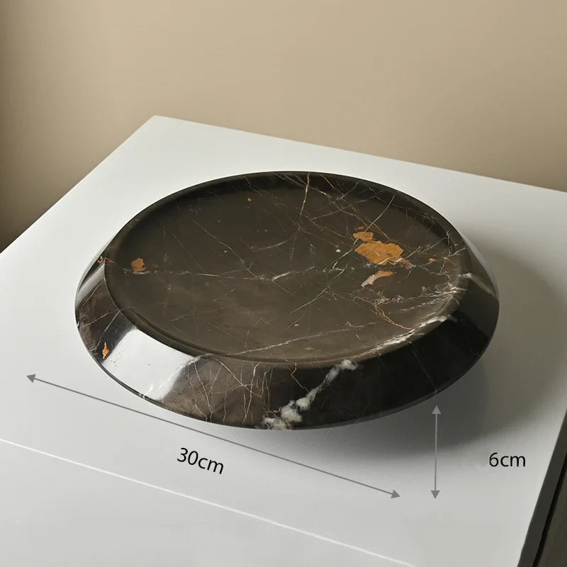 Afralia™ Marble Serving Tray & Fruit Bowl Set for Elegant Living Spaces