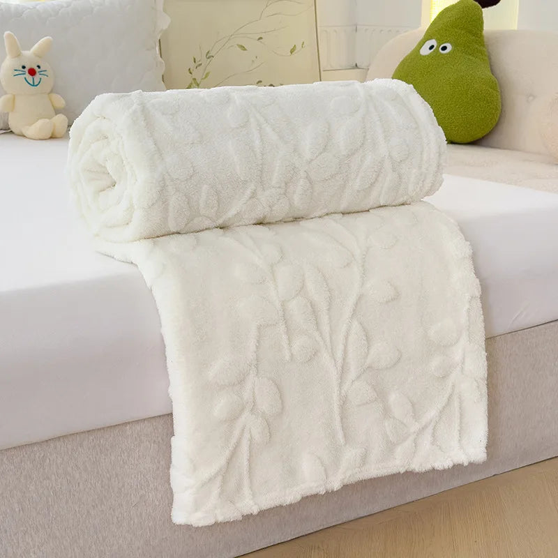 Afralia™ Wealth Tree Jacquard Coral Fleece Blanket | Soft, Multi Functional Quilt