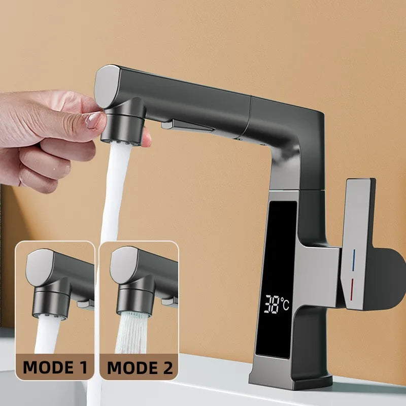 Afralia™ Smart Sensor Brass Bathroom Faucet Cold Hot Water Mixer Tap