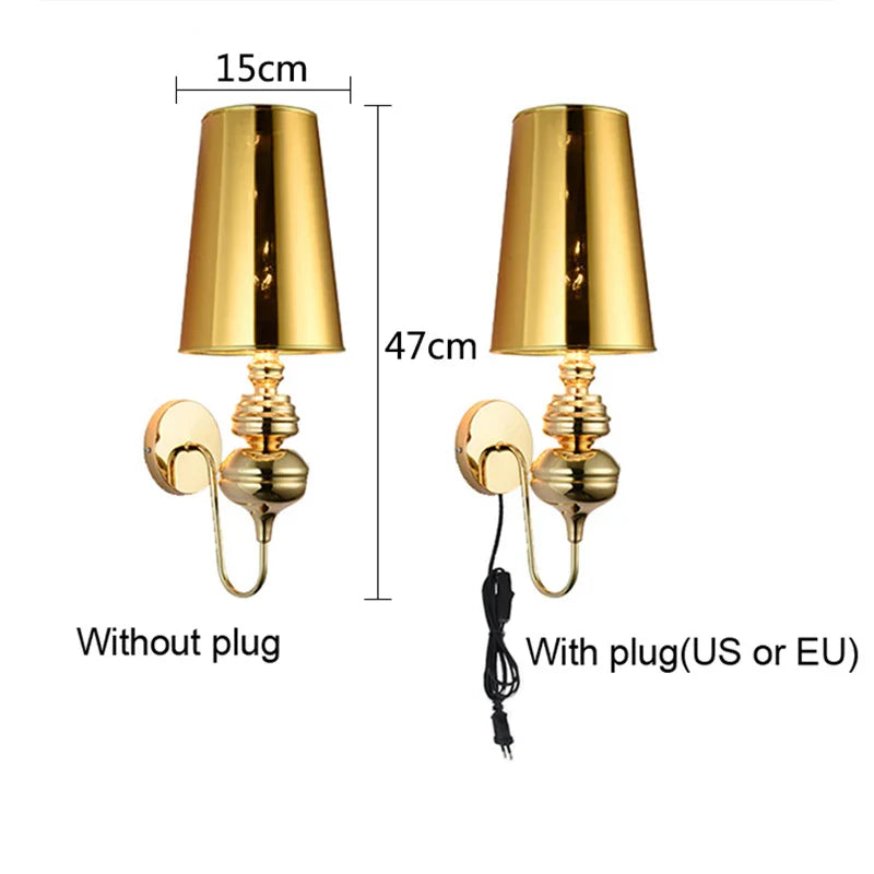 Afralia™ Guards Wall Lamps: Gold Silver Black White Decor Lighting Fixture for Hotel Home.