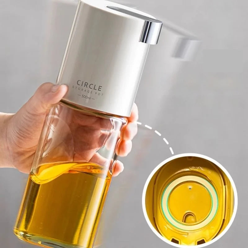 Afralia™ Automatic Glass Oil Pot Seasoning Bottle - Kitchen Cooking Vinegar Dispenser