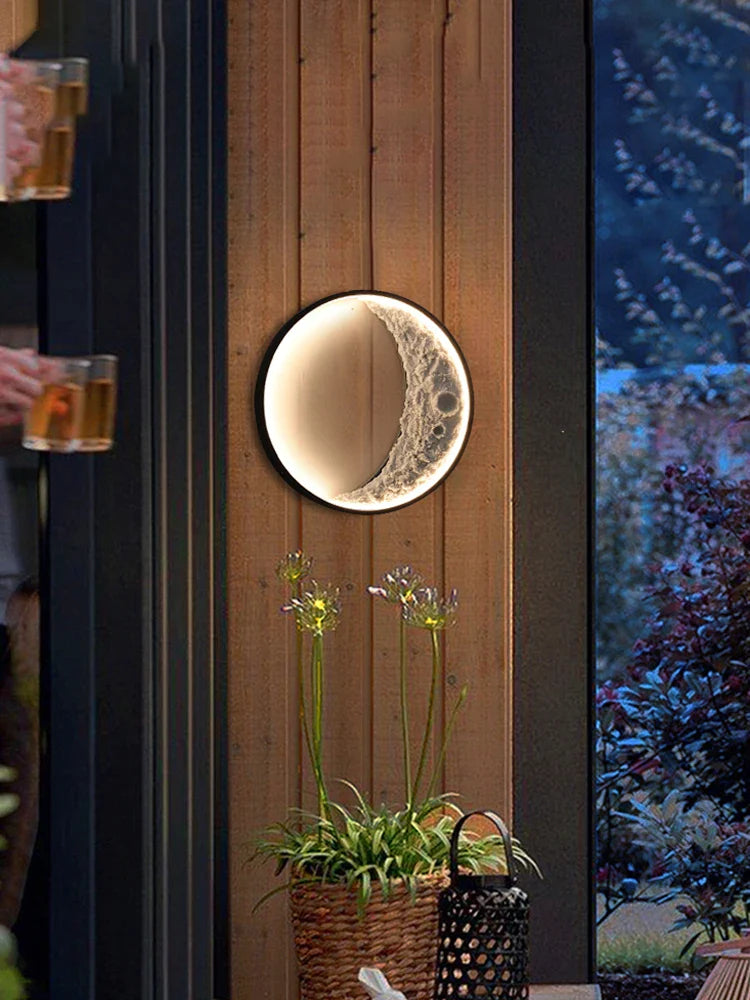 Afralia™ Crescent Wall Lamp for Indoor Outdoor Terrace Garden Landscape Lighting