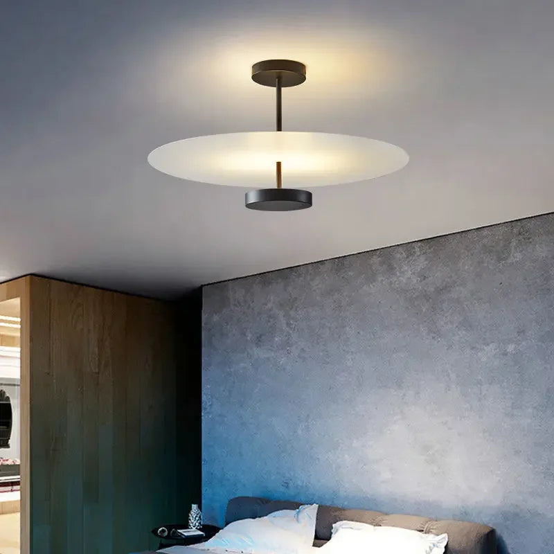 Afralia™ Acrylic Black Round Chandelier for Bedroom and Salon Lighting