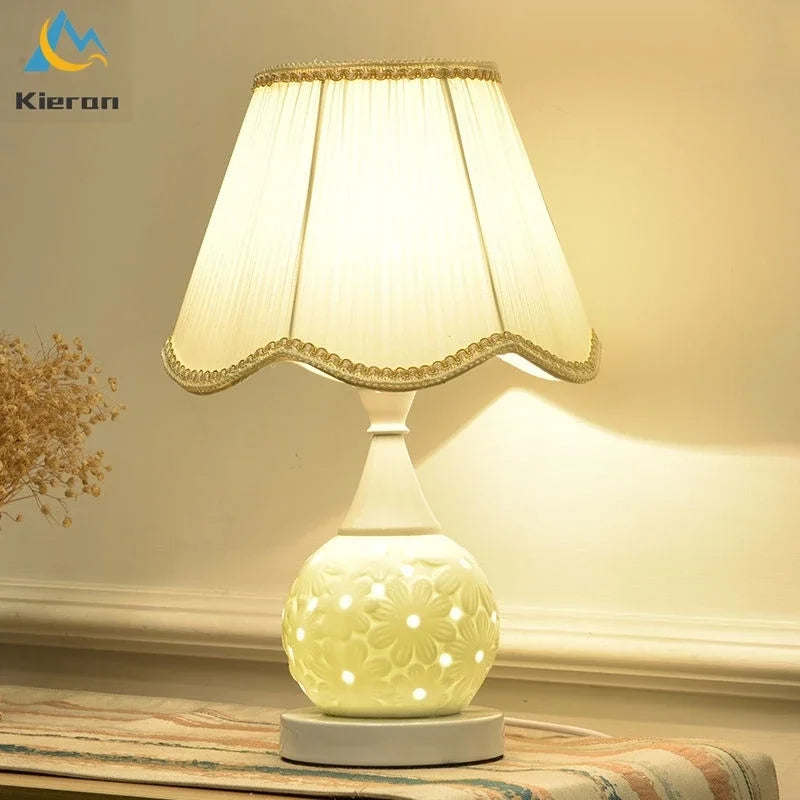 Afralia™ Ceramic LED Desk Lamp Bedroom Study Living Room Decor Art Floor Lamp