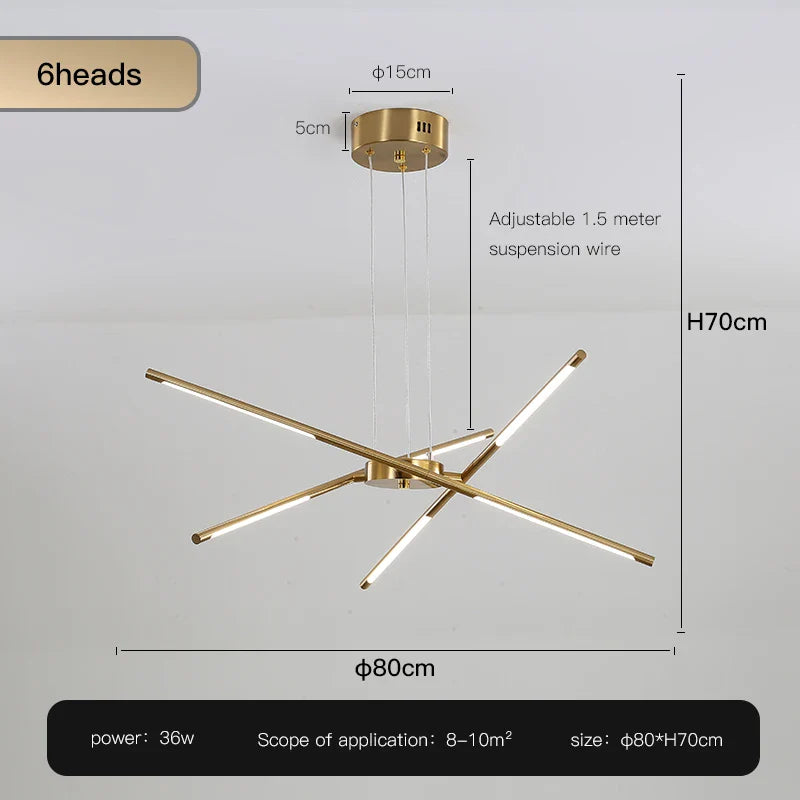 Afralia™ Nordic Geometry LED Chandelier with Remote Control for Living Room and Dining Table