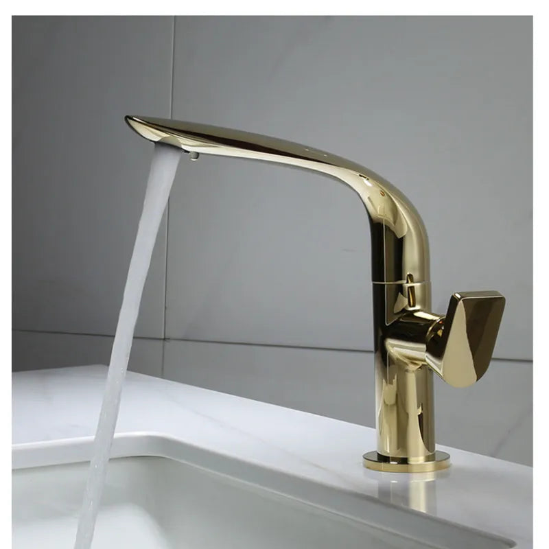 Afralia™ Basin Faucet: Brass Black Bathroom Mixer Tap, Single Handle Hot Cold Lavatory Faucet