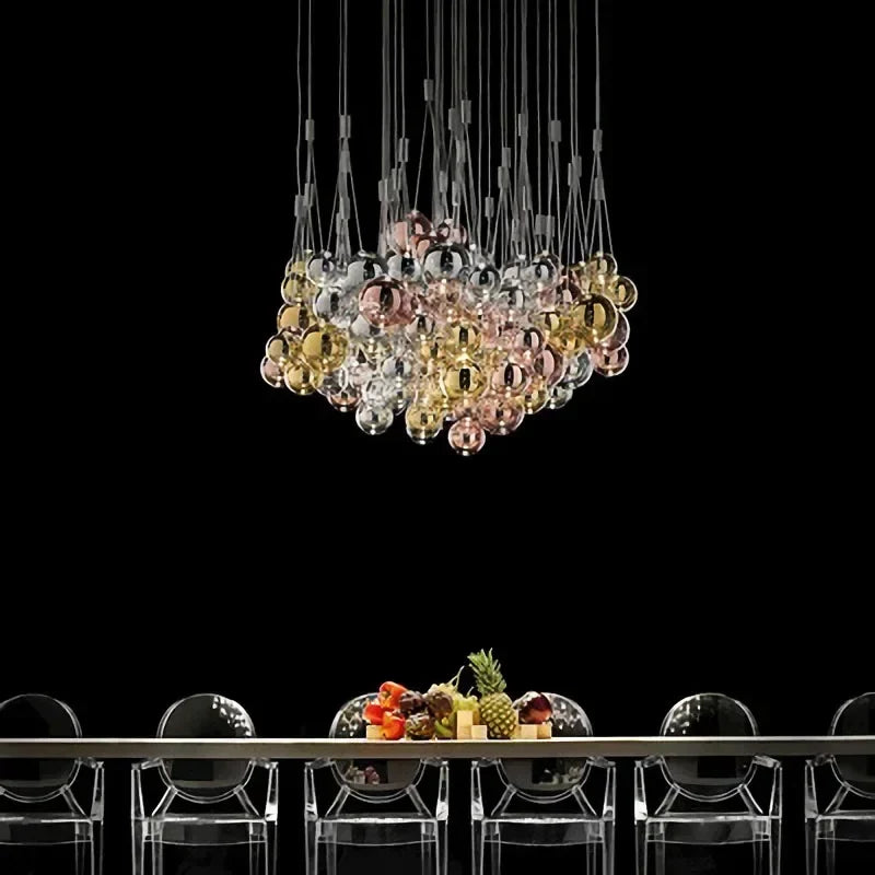 Afralia™ Glass Ball LED Pendant Lamps: Stylish Lighting for Kitchen, Bedroom, Living & Dining Room