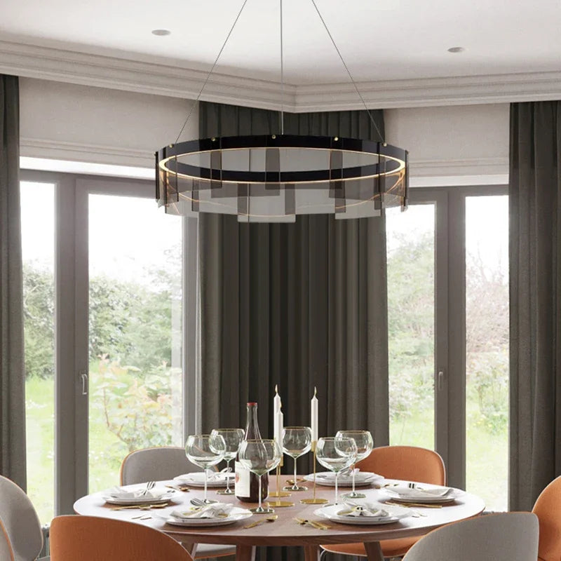 Afralia™ Glass Pendant LED Chandelier: Luxury Minimalist Design for Dining Hall Bedroom