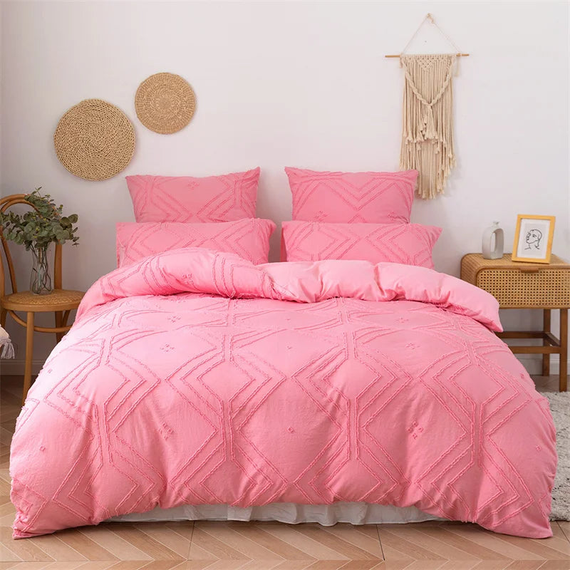 Afralia™ Geometric Cut Flowers Duvet Cover Set King Size High Quality Bedding