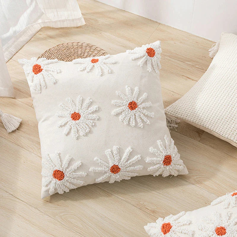 Afralia™ Ivory Tufted Cushion Cover for Home Decor, Living Room, Sofa, Bedroom