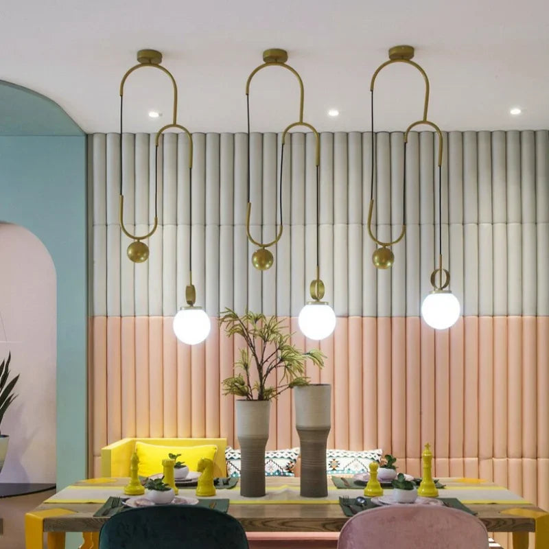 Afralia™ Modern LED E14 Pendant Chandelier for Dining Living Room Creative Black Gold Lighting Fixtures