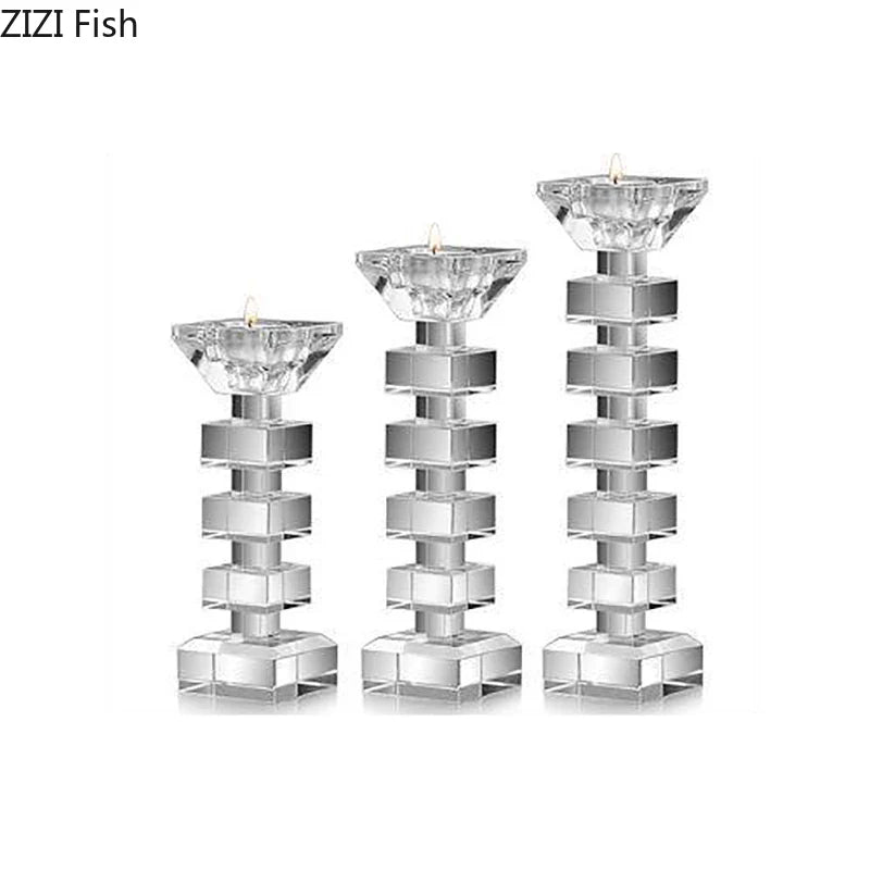 Afralia™ Crystal Candle Holder Desk Decoration Home Aroma Container