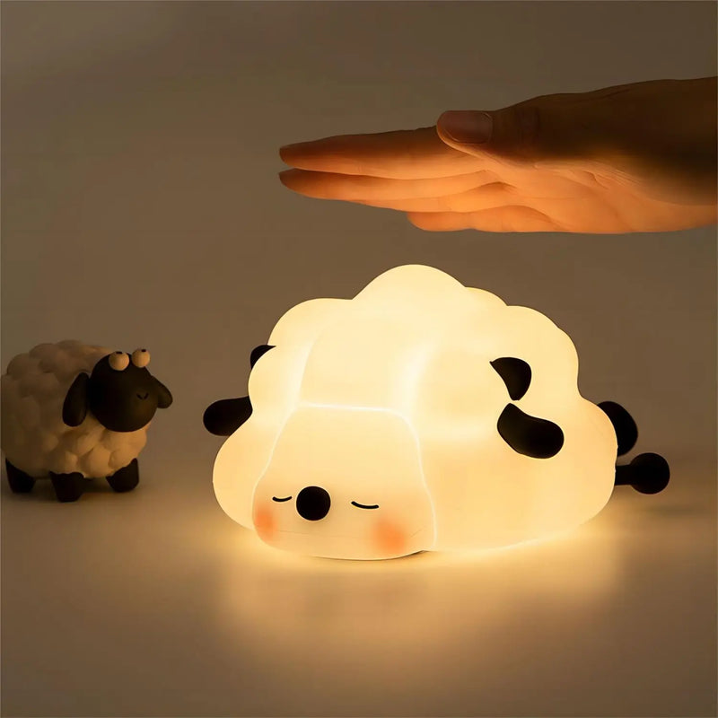 Afralia™ Animal Silicone Night Light USB Rechargeable Timer Baby Kids Bedside Lamp