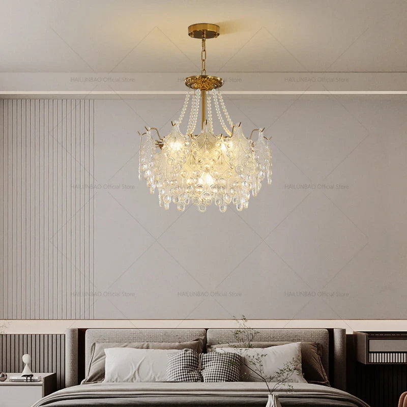Afralia™ Luxury Cream Wind Crystal Chandelier: High-End Living Room, Dining Room, Bedroom Light