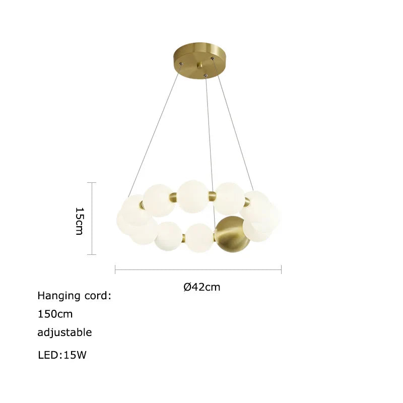 Afralia™ Love Gold Chrome Chandelier LED Suspension Lighting for Dinning Room