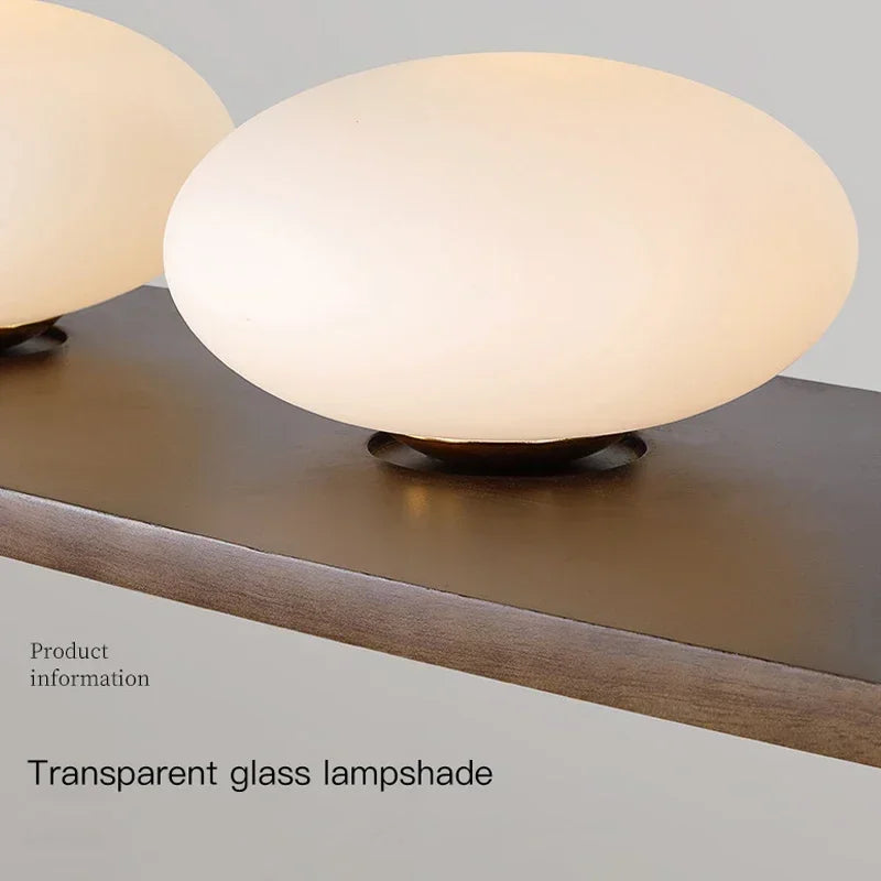 Afralia™ Nordic Wood Chandelier Glass Pendant Light for Dining Room Kitchen Cafe Bar