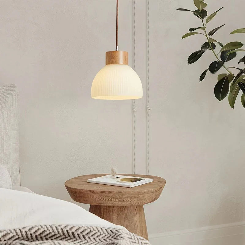 Afralia™ Wood Pendant Lights for Kitchen Dining Room Decor Front Desk Bar Aisle Chandelier