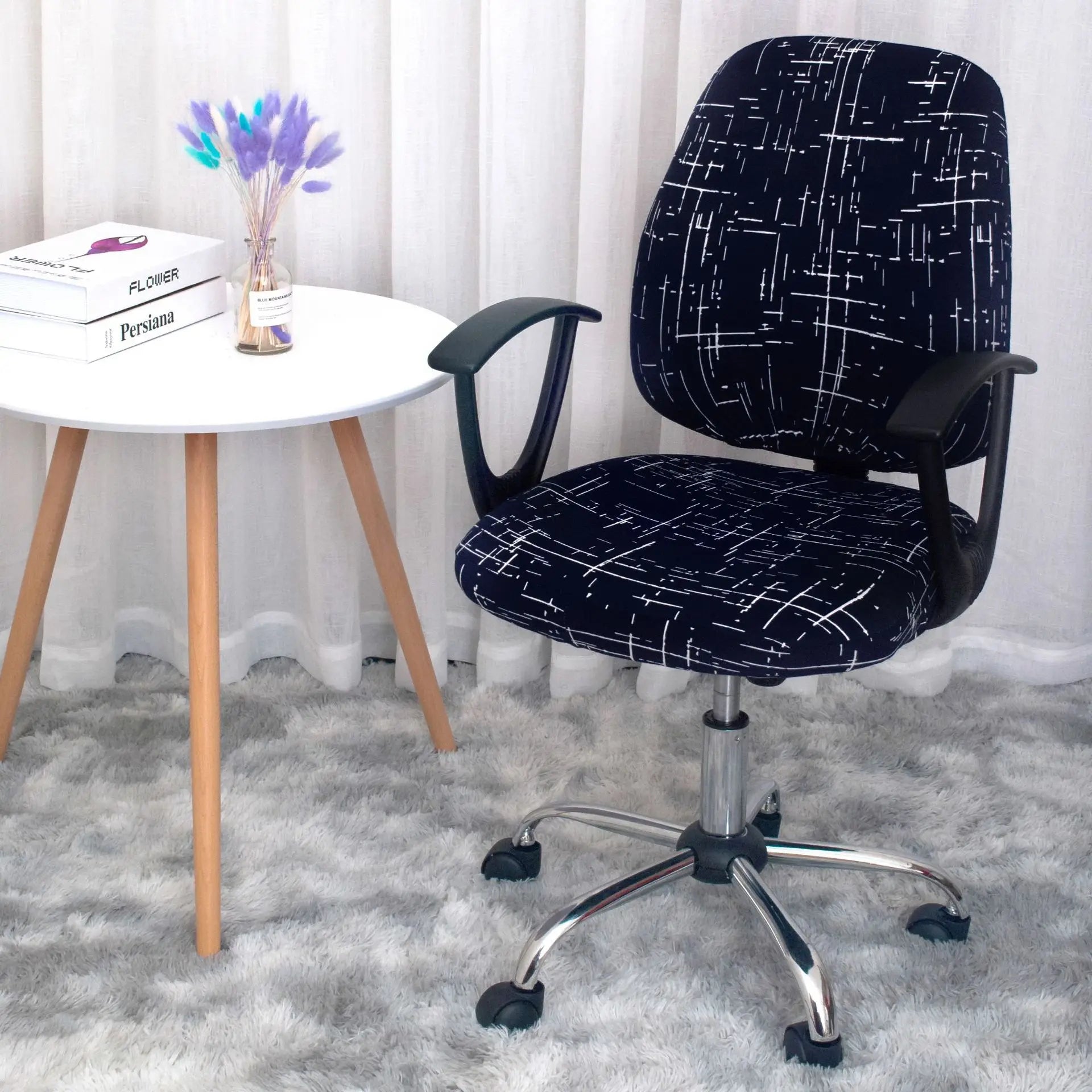 Afralia™ Printed Spandex Chair Cover: Universal Office Chair Protector for Comfort and Style