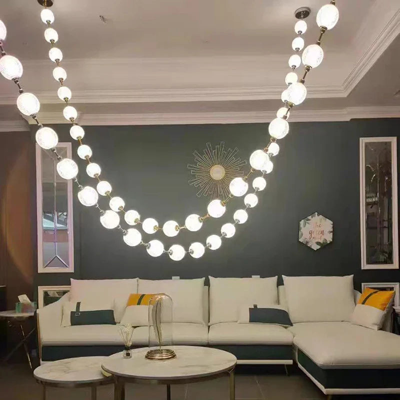 Afralia™ Elegant Pendant Lights for Duplex Building Hotel Lobby Villa Stair Lamps