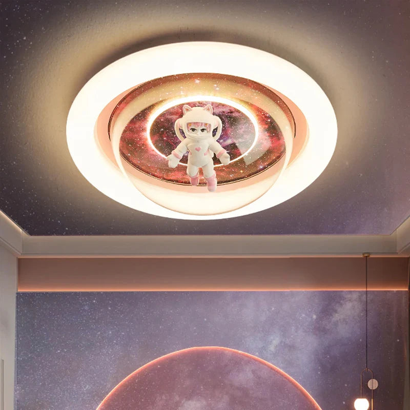 Afralia™ Astronaut LED Ceiling Lights for Children's Room and Bedroom