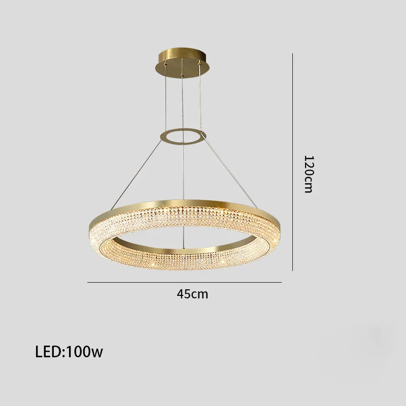 Afralia™ Luxury LED Ring Light Chandelier for Dining Room Décor