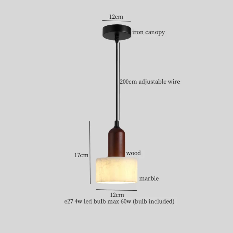 Afralia™ Marble Wood LED Pendant Lamp Modern Interior Nordic Lighting Luminaria