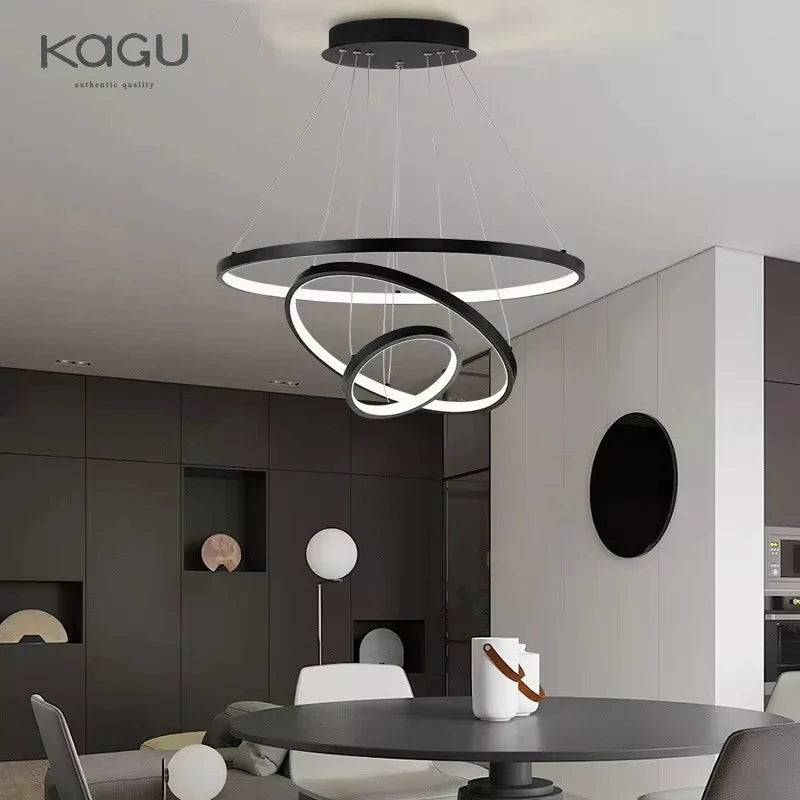 Afralia™ LED Ceiling Chandelier Round Pendant Light for Modern Home Interior Lighting