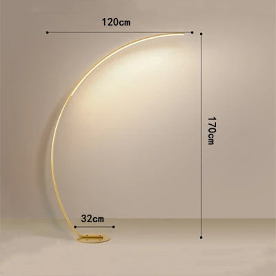 Afralia™ C-shaped Arc Floor Lamp LED Dimmable Remote Control for Living Room Bedroom