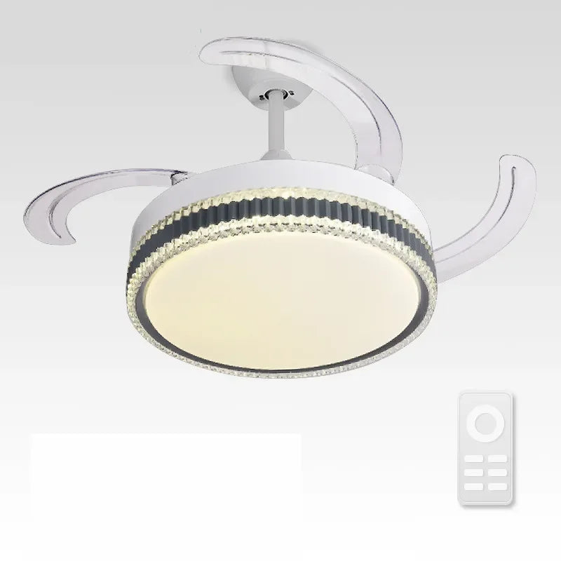 Afralia™ LED Bladeless Ceiling Fan Chandelier for Modern Smart Home Decor